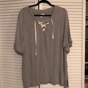 Grey drawstring top